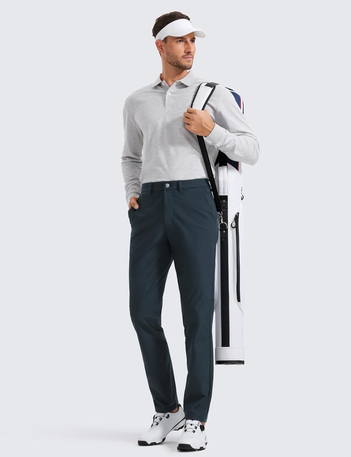 image:imageCRZ YOGA Mens All Day Comfy Golf Pants 2830323436 Quick Dry Lightweight Work Casual Trousers with PocketsTrue Navy