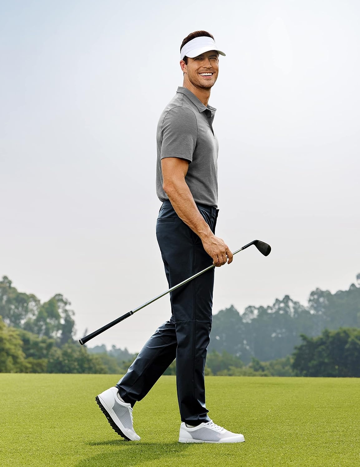 image:imageCRZ YOGA Mens All Day Comfy Golf Pants 2830323436 Quick Dry Lightweight Work Casual Trousers with PocketsTrue Navy