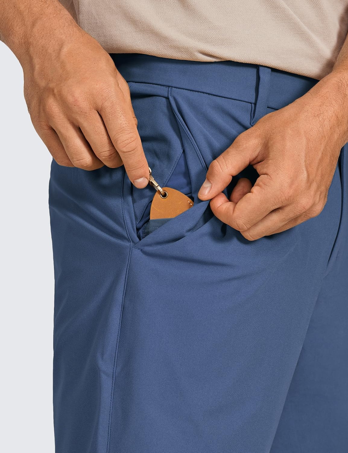image:imageCRZ YOGA Mens All Day Comfy Golf Shorts 79 Stretch Lightweight Flat Front for Casual Work with PocketsElectric Blue