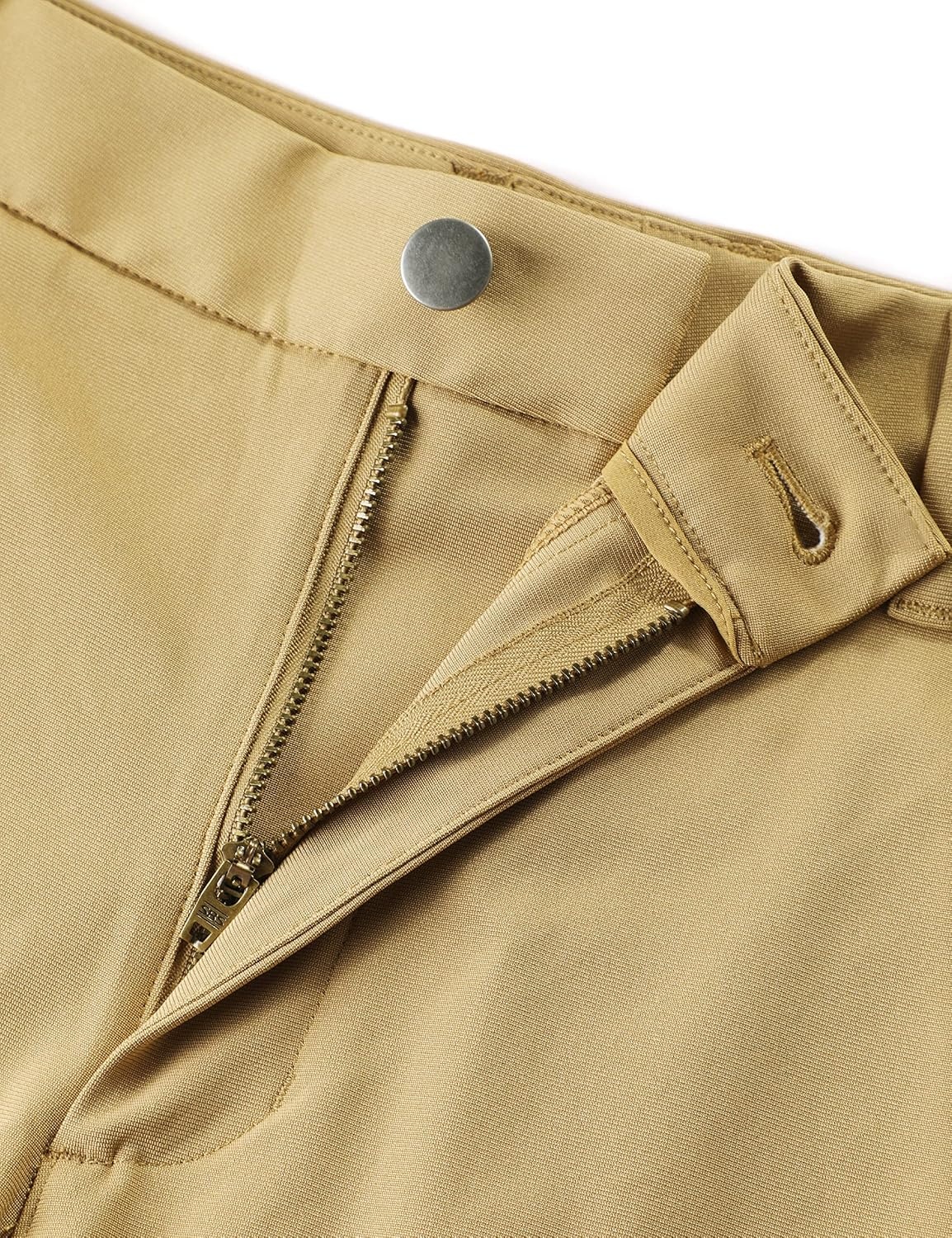 image:imageCRZ YOGA Mens All Day Comfy Golf Shorts 79 Stretch Lightweight Flat Front for Casual Work with PocketsKhaki Sand