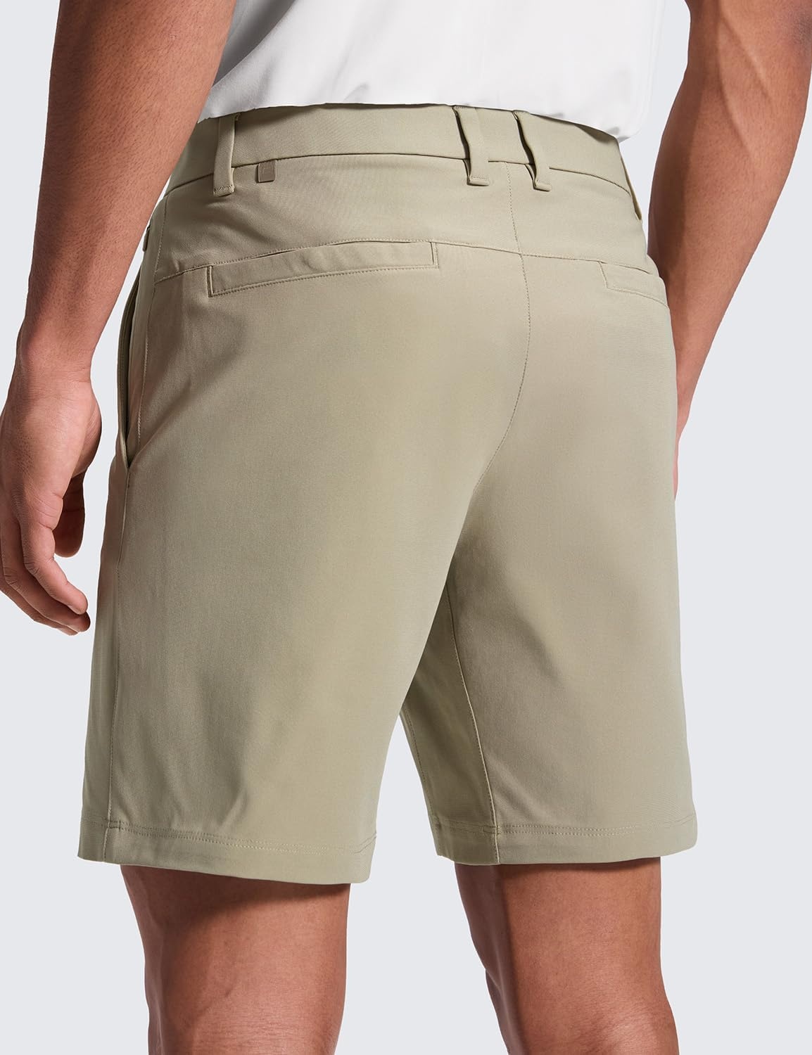 image:imageCRZ YOGA Mens All Day Comfy Golf Shorts 79 Stretch Lightweight Flat Front for Casual Work with PocketsKhali Barley