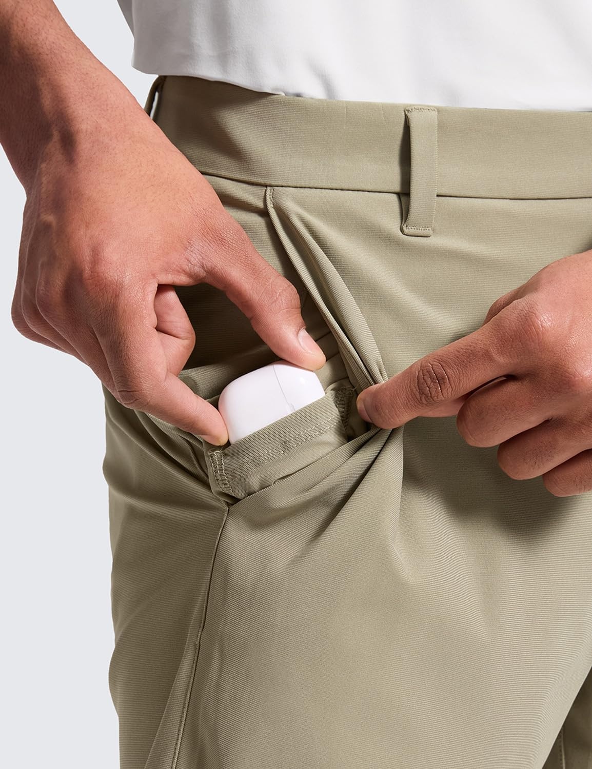 image:imageCRZ YOGA Mens All Day Comfy Golf Shorts 79 Stretch Lightweight Flat Front for Casual Work with PocketsKhali Barley