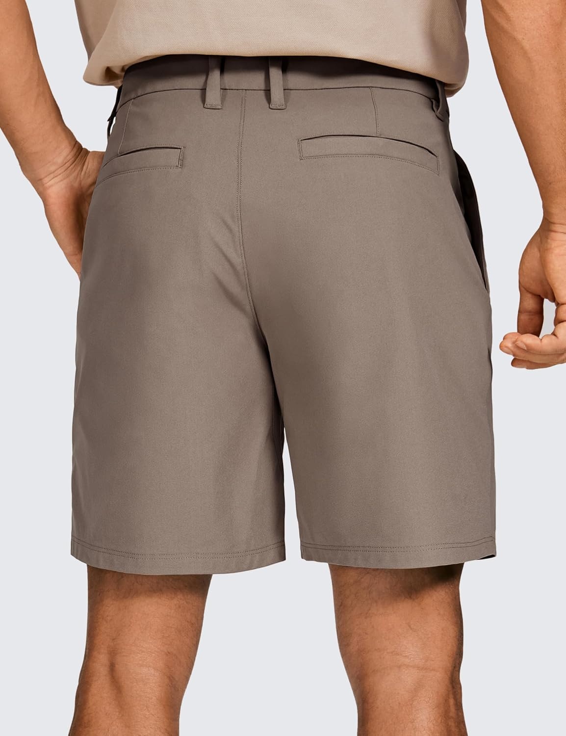 image:imageCRZ YOGA Mens All Day Comfy Golf Shorts 79 Stretch Lightweight Flat Front for Casual Work with PocketsNomad Grey
