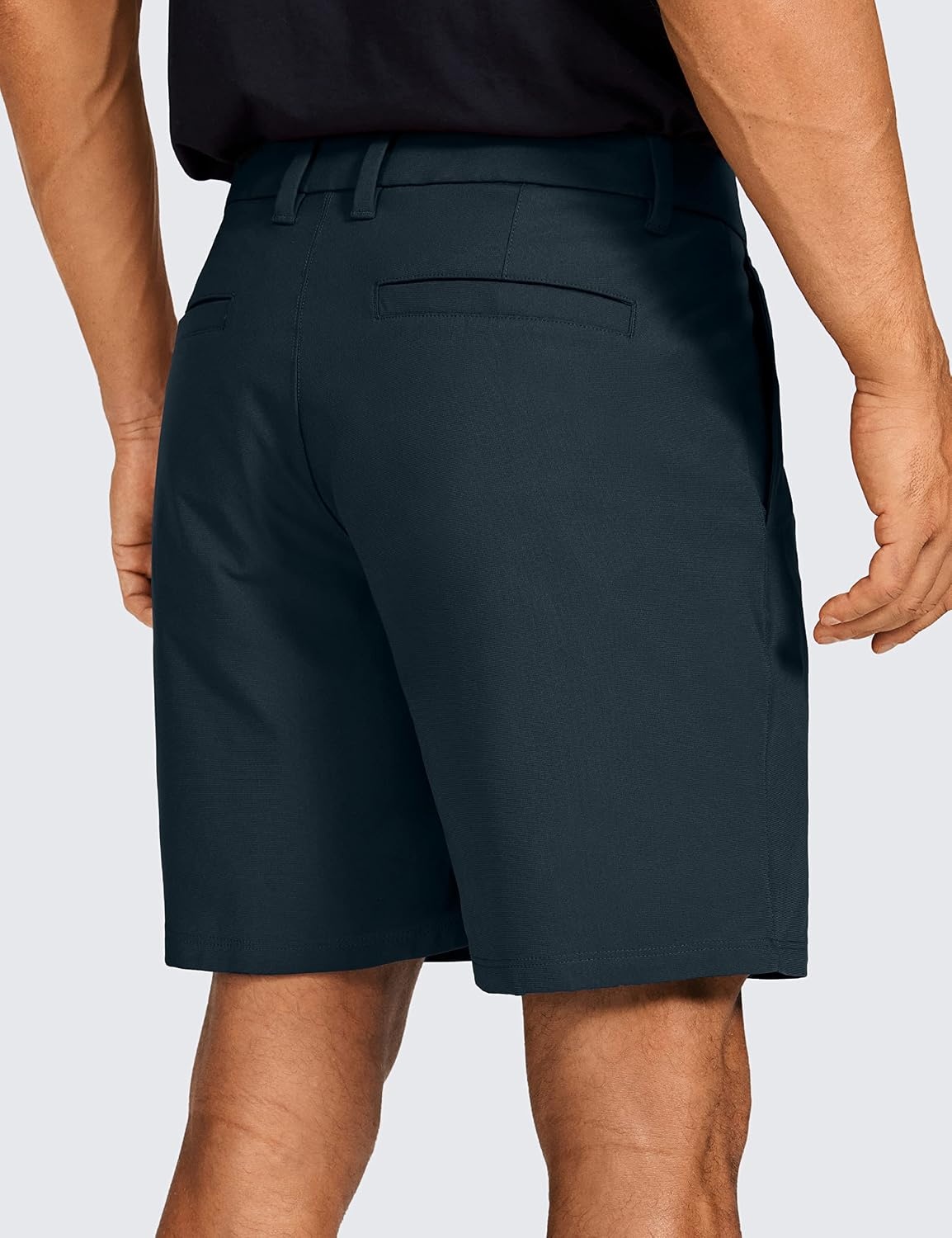 image:imageCRZ YOGA Mens All Day Comfy Golf Shorts 79 Stretch Lightweight Flat Front for Casual Work with PocketsTrue Navy