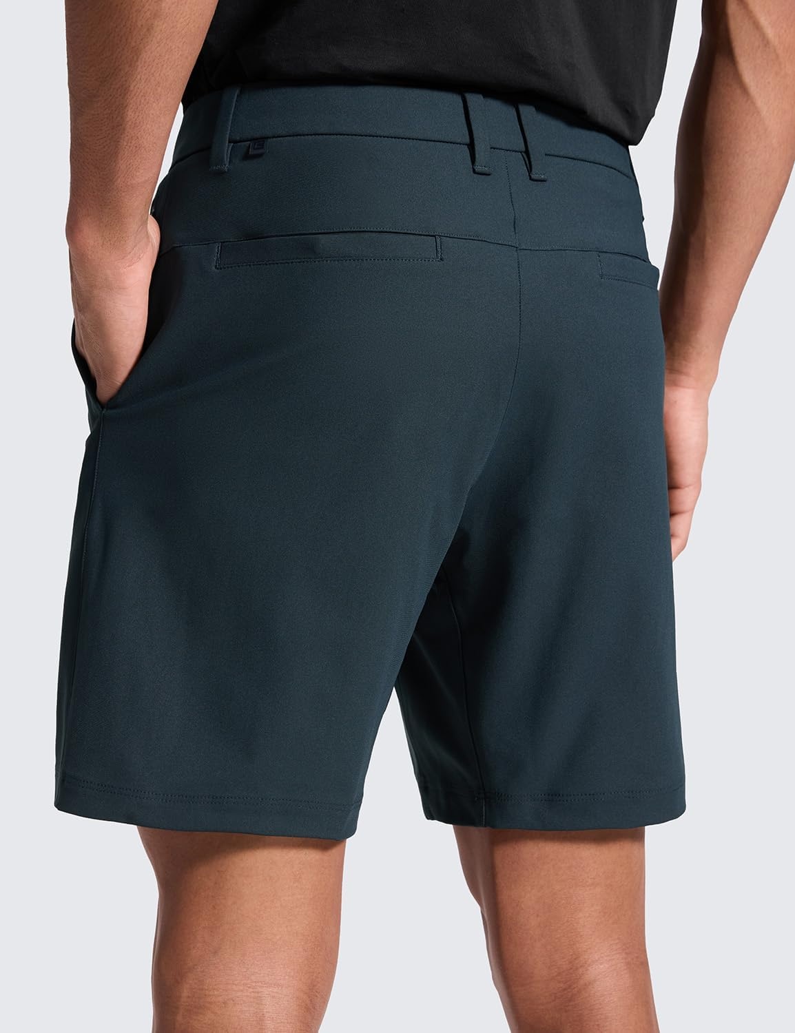 image:imageCRZ YOGA Mens All Day Comfy Golf Shorts 79 Stretch Lightweight Flat Front for Casual Work with PocketsTrue Navy