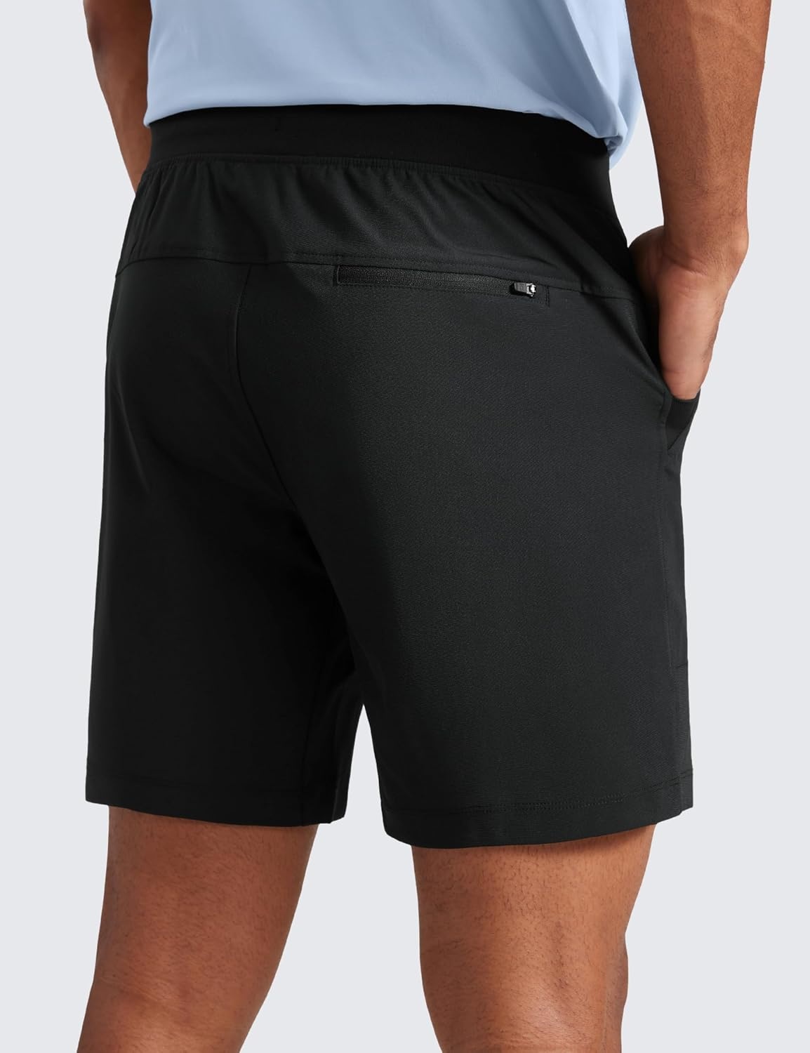 image:imageCRZ YOGA Mens All Day Comfy PullOn Shorts 7 Golf Casual Elastic Waist Quick Dry for Athletic Daily with PocketsBlack