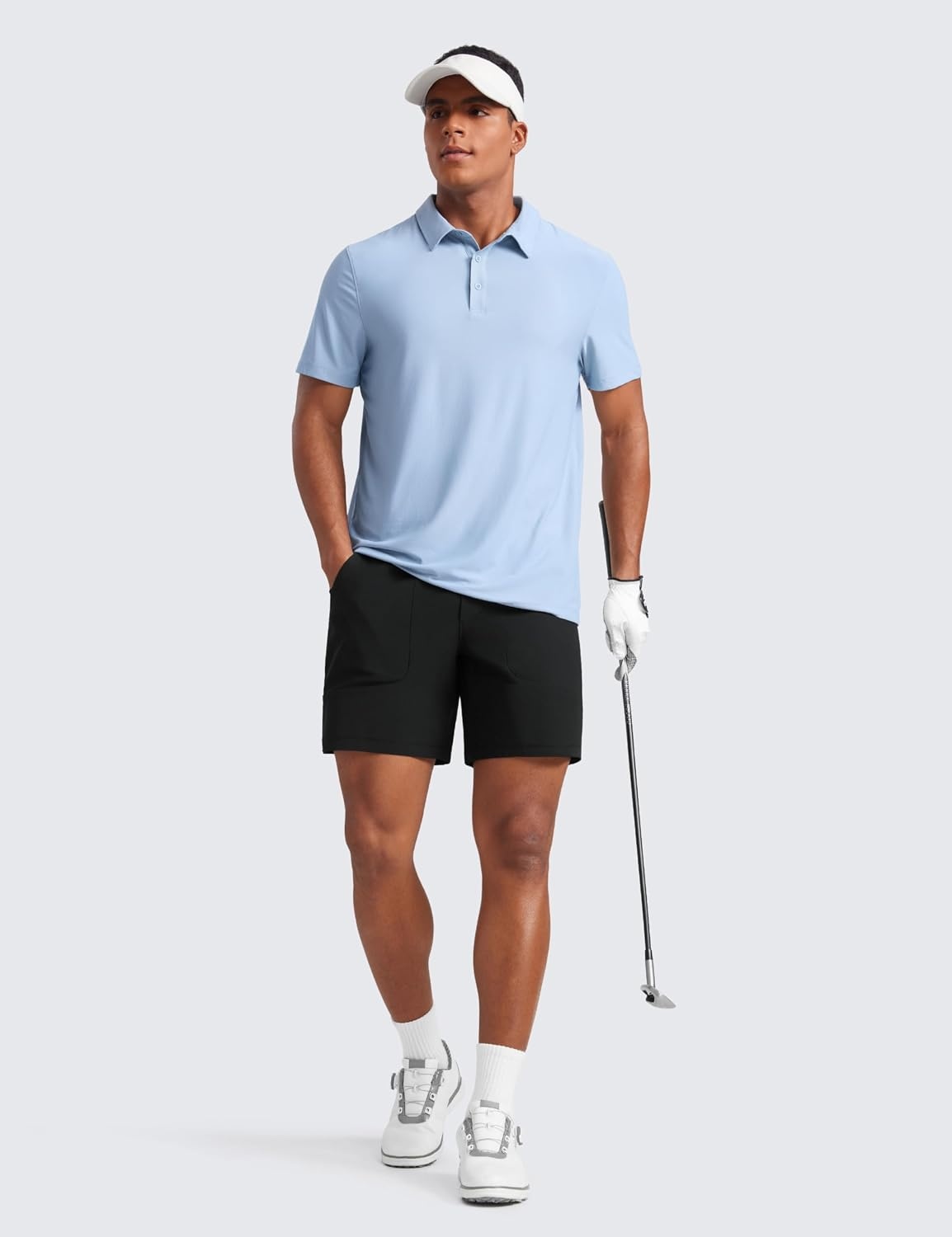 image:imageCRZ YOGA Mens All Day Comfy PullOn Shorts 7 Golf Casual Elastic Waist Quick Dry for Athletic Daily with PocketsBlack