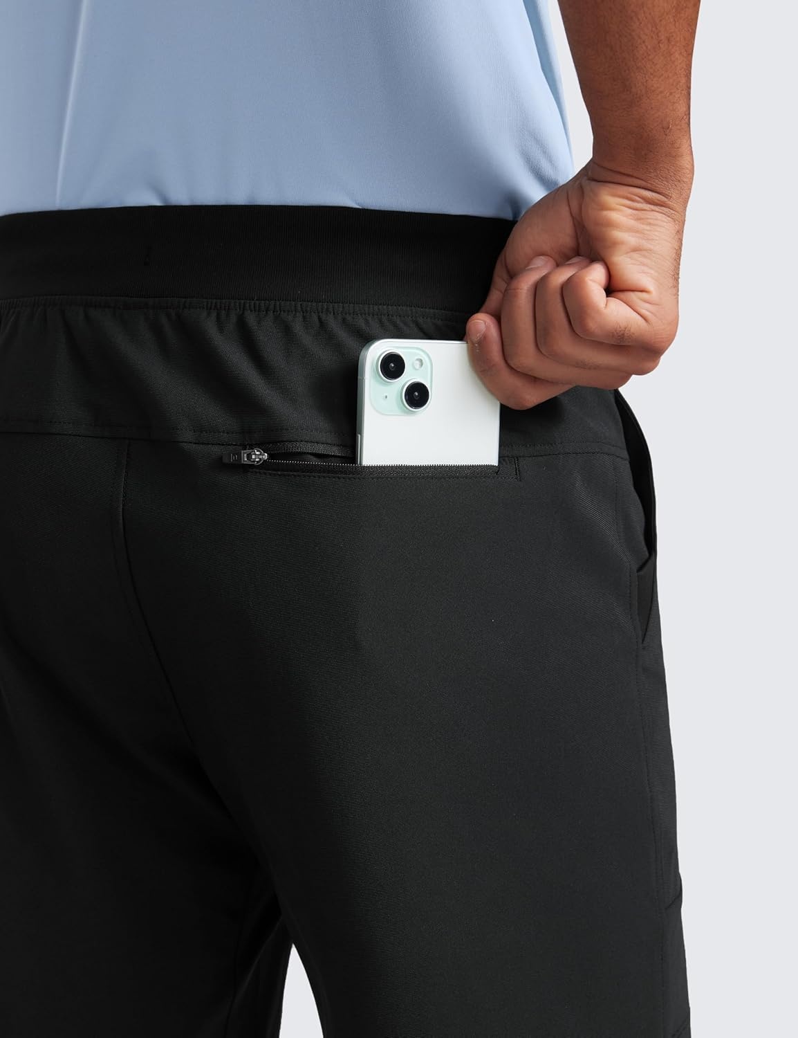image:imageCRZ YOGA Mens All Day Comfy PullOn Shorts 7 Golf Casual Elastic Waist Quick Dry for Athletic Daily with PocketsBlack