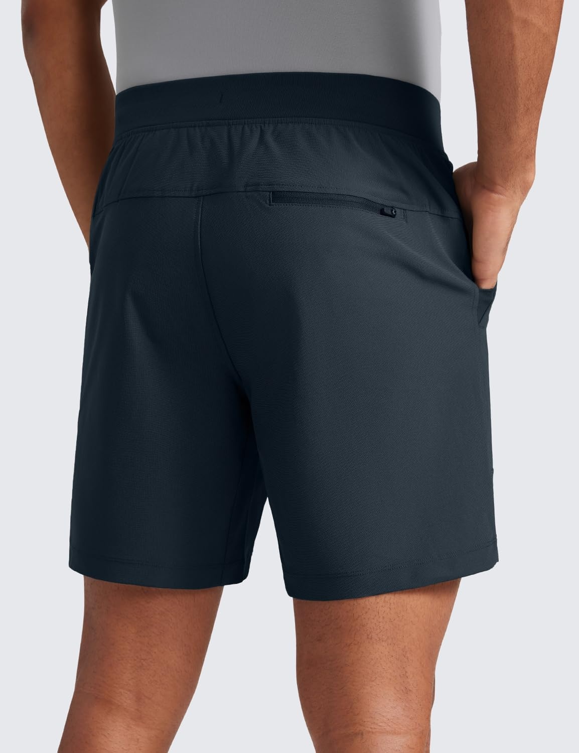 image:imageCRZ YOGA Mens All Day Comfy PullOn Shorts 7 Golf Casual Elastic Waist Quick Dry for Athletic Daily with PocketsTrue Navy