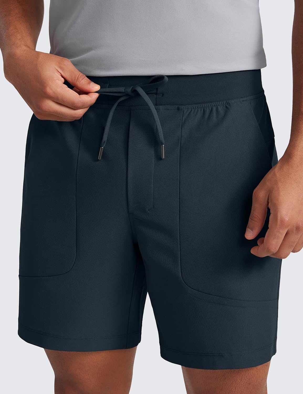image:imageCRZ YOGA Mens All Day Comfy PullOn Shorts 7 Golf Casual Elastic Waist Quick Dry for Athletic Daily with PocketsTrue Navy
