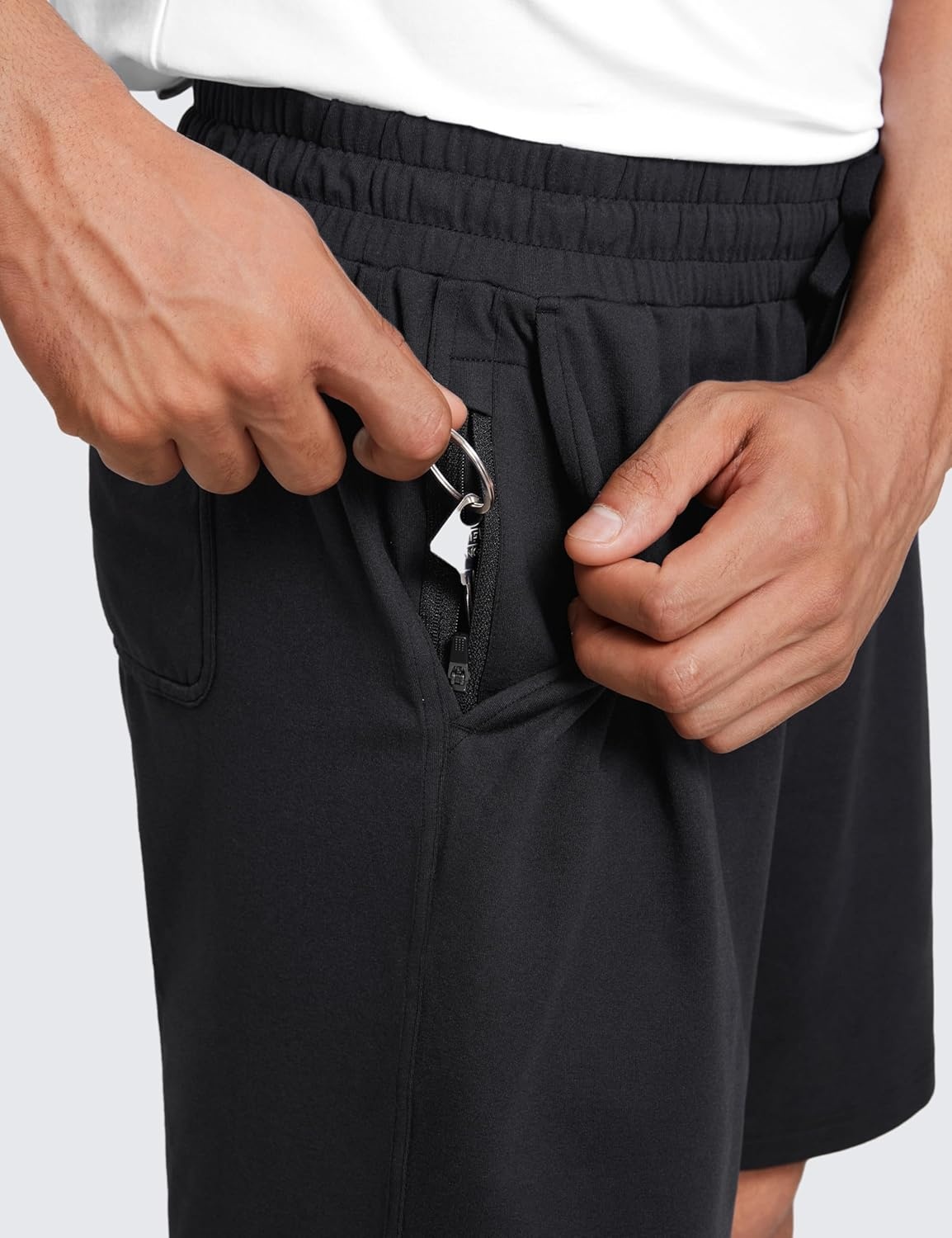 image:imageCRZ YOGA Mens Cloud Jersey Sweat Shorts 7 Lightweight Soft Breathable for Casual Workout Lounge with PocketsBlack