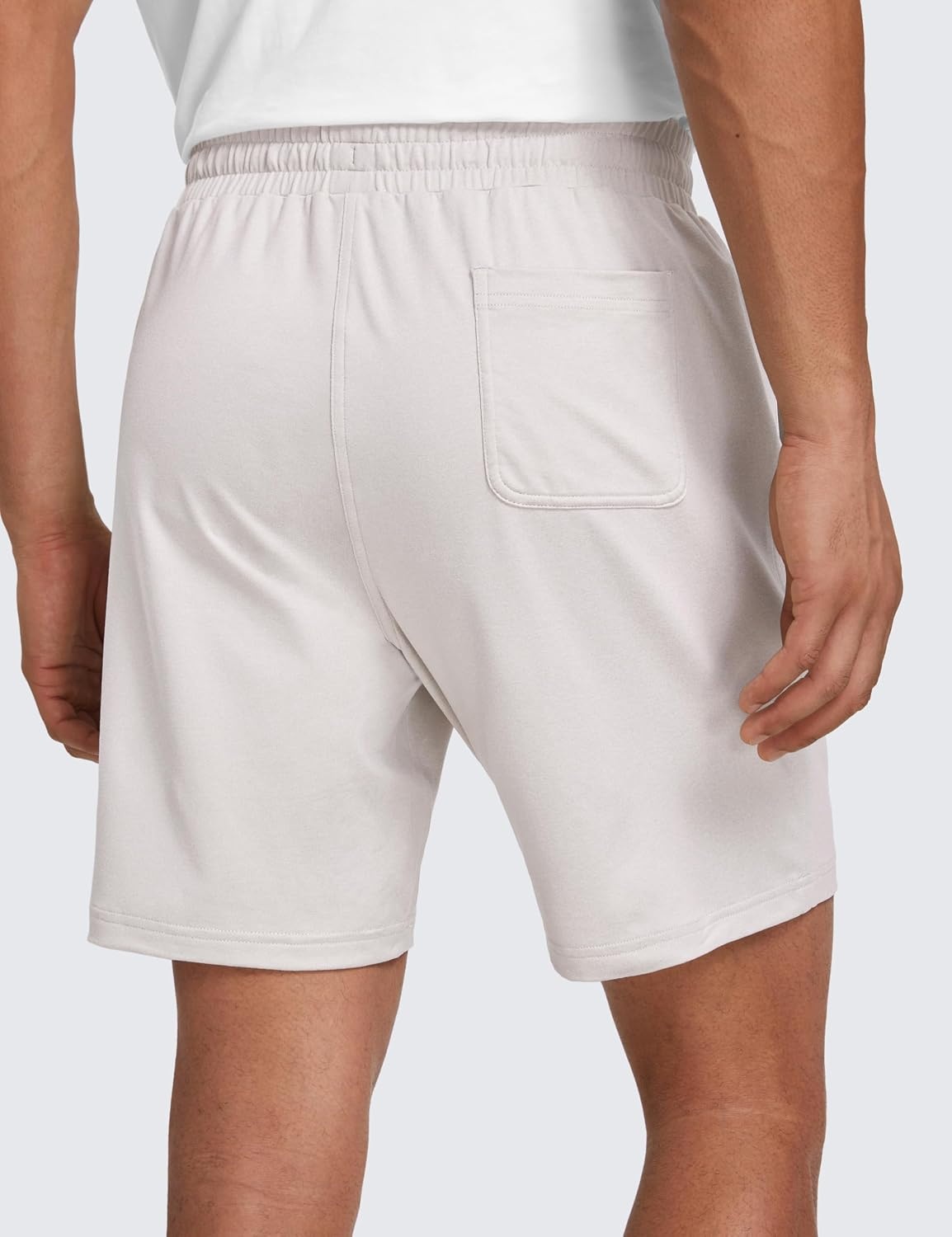 image:imageCRZ YOGA Mens Cloud Jersey Sweat Shorts 7 Lightweight Soft Breathable for Casual Workout Lounge with PocketsMilky White Bone
