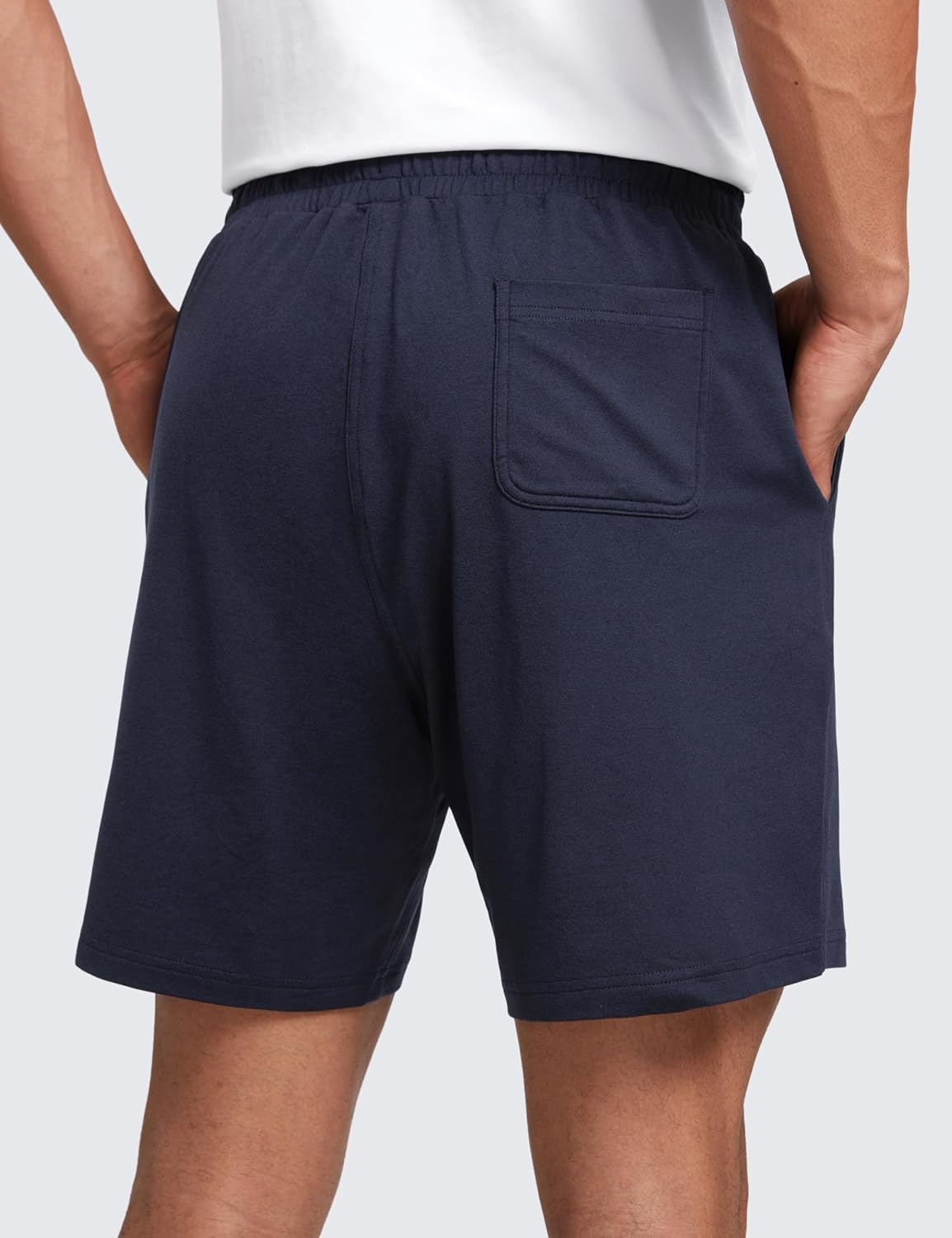 image:imageCRZ YOGA Mens Cloud Jersey Sweat Shorts 7 Lightweight Soft Breathable for Casual Workout Lounge with PocketsNavy