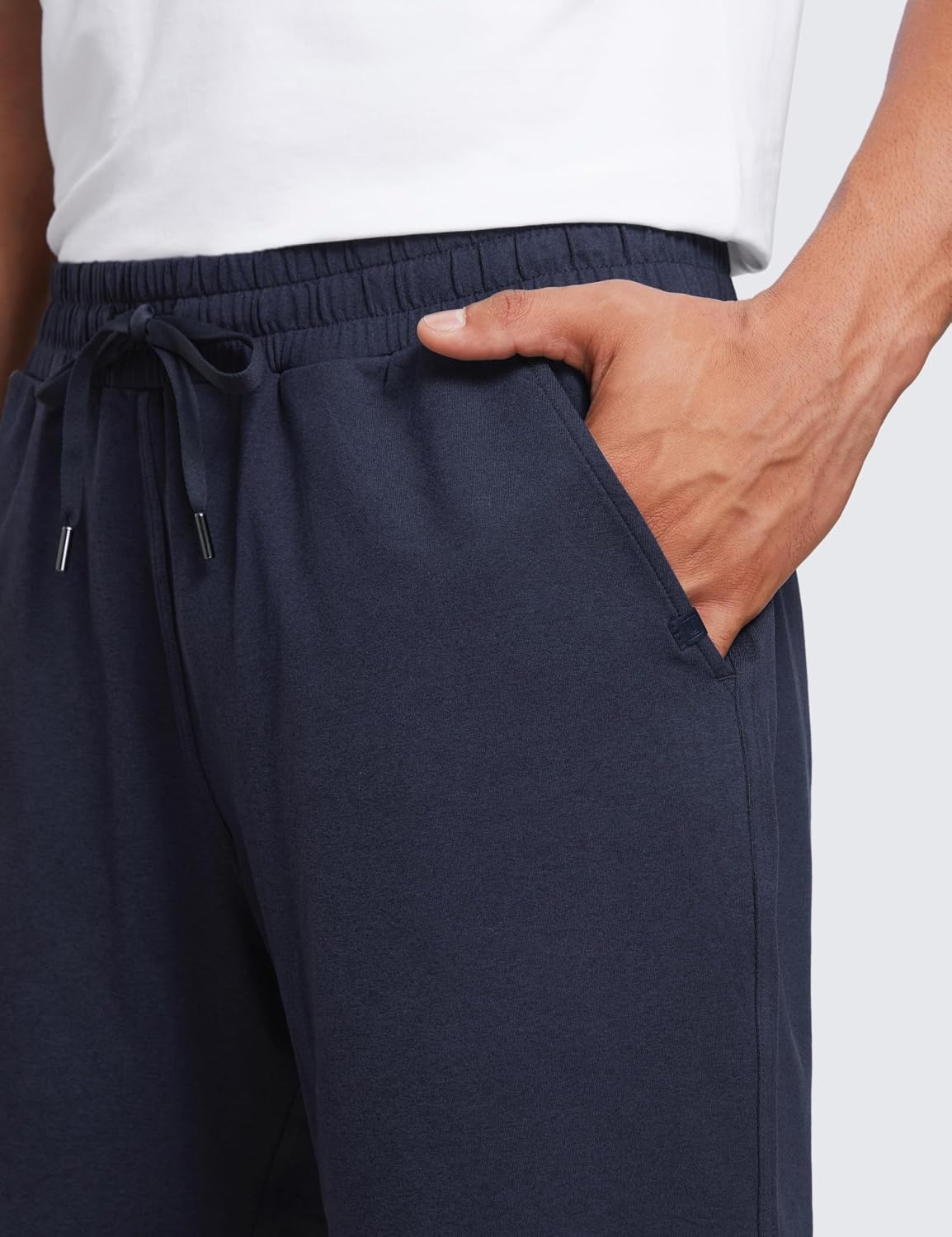 image:imageCRZ YOGA Mens Cloud Jersey Sweat Shorts 7 Lightweight Soft Breathable for Casual Workout Lounge with PocketsNavy