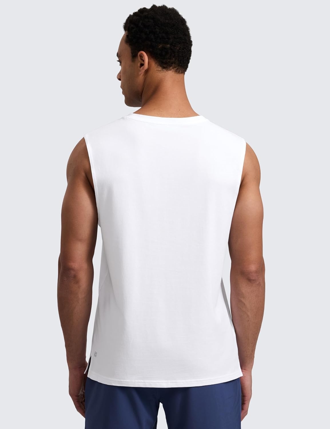 image:imageCRZ YOGA Mens CottonBlend Athletic Tank Tops for Men Moisture Wicking Soft Workout Casual Sleeveless Muscle ShirtsWhite