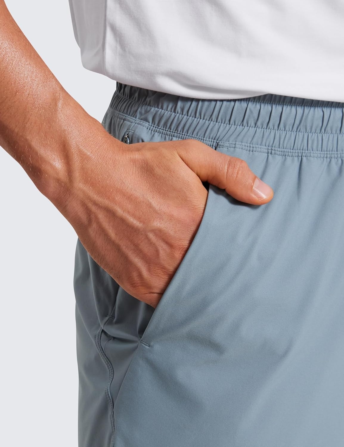 image:imageCRZ YOGA Mens Lightweight Workout Shorts 7 Quick Dry for Gym Athletic Workout with Zipper PocketBelgian Blue