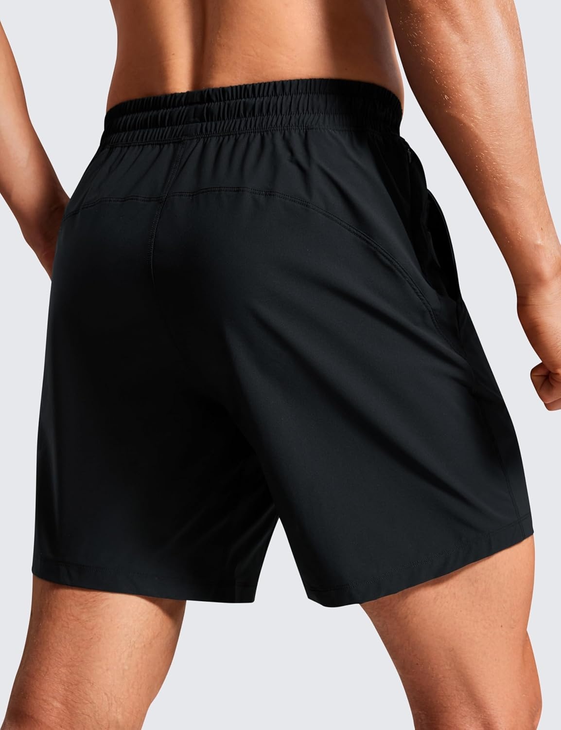 image:imageCRZ YOGA Mens Lightweight Workout Shorts 7 Quick Dry for Gym Athletic Workout with Zipper PocketBlack