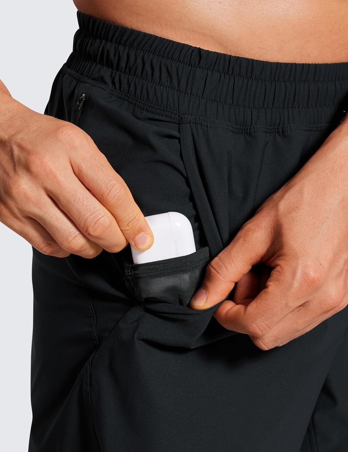 image:imageCRZ YOGA Mens Lightweight Workout Shorts 7 Quick Dry for Gym Athletic Workout with Zipper PocketBlack