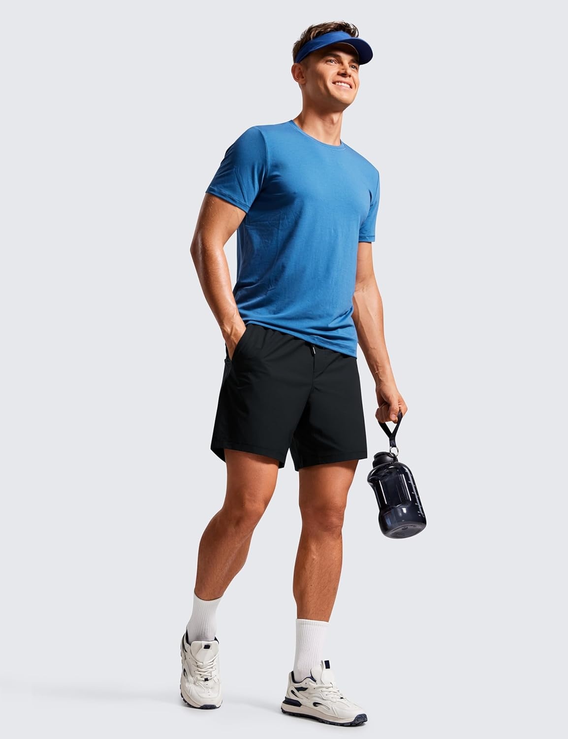 image:imageCRZ YOGA Mens Lightweight Workout Shorts 7 Quick Dry for Gym Athletic Workout with Zipper PocketBlack