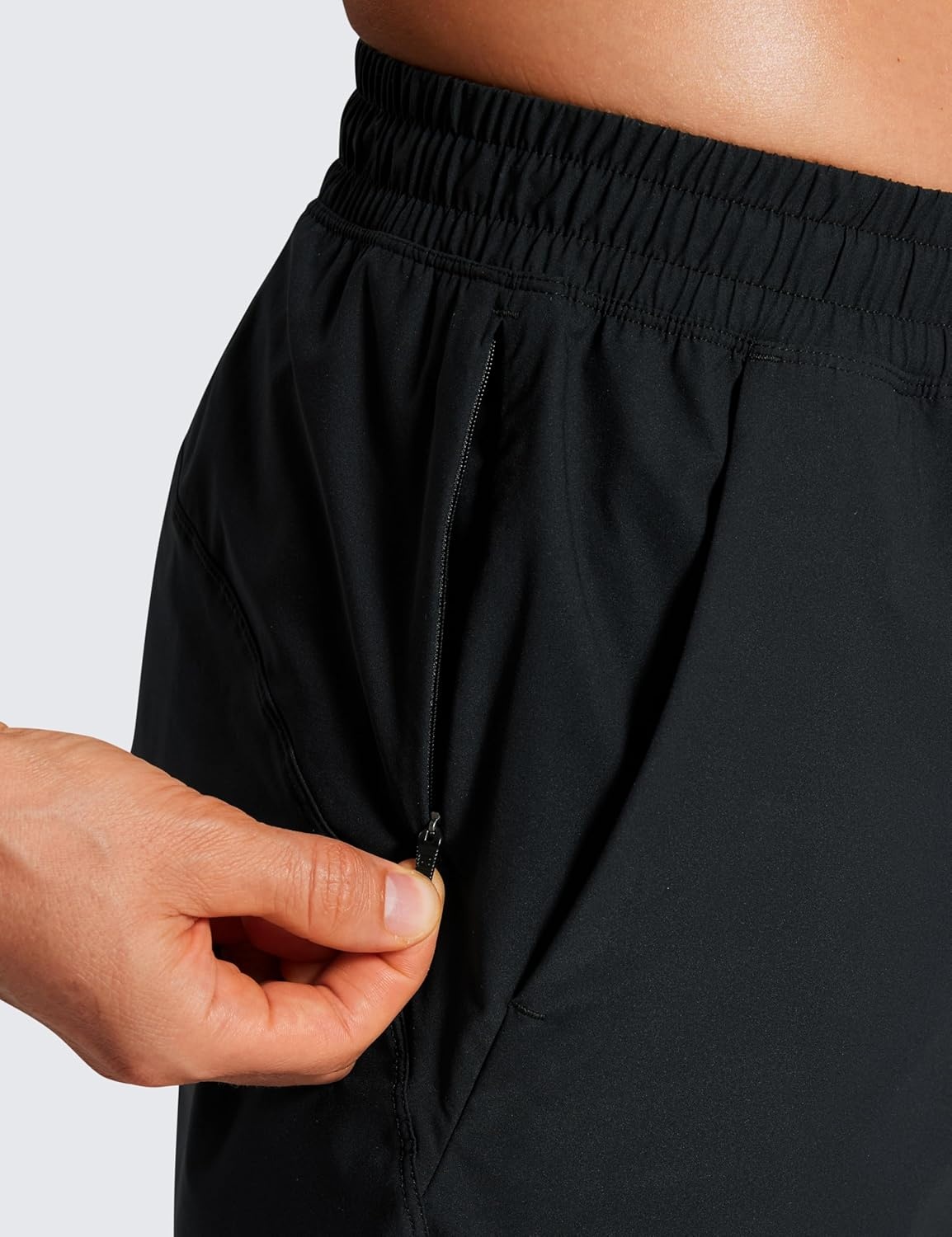image:imageCRZ YOGA Mens Lightweight Workout Shorts 7 Quick Dry for Gym Athletic Workout with Zipper PocketBlack