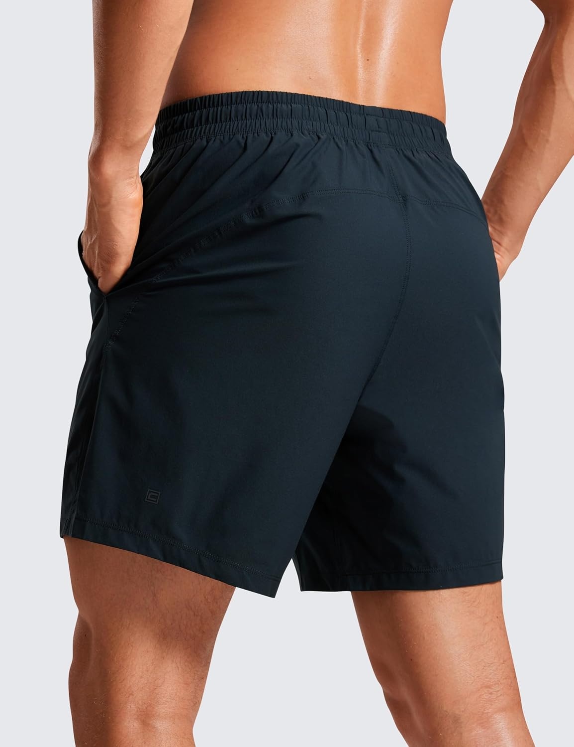 image:imageCRZ YOGA Mens Lightweight Workout Shorts 7 Quick Dry for Gym Athletic Workout with Zipper PocketTrue Navy
