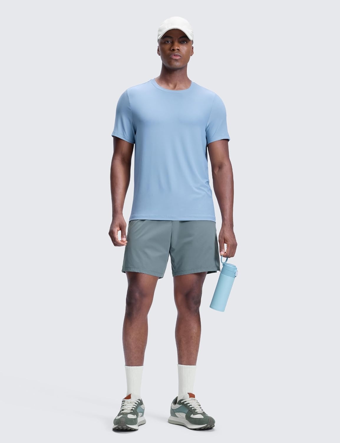 image:imageCRZ YOGA Mens Linerless Motion Shorts 7 Side Split Workout Daily Quick Dry for Gym Athletic Casual with PocketsBelgian Blue