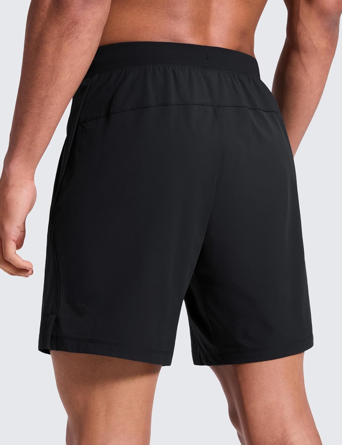 image:imageCRZ YOGA Mens Linerless Motion Shorts 7 Side Split Workout Daily Quick Dry for Gym Athletic Casual with PocketsBlack