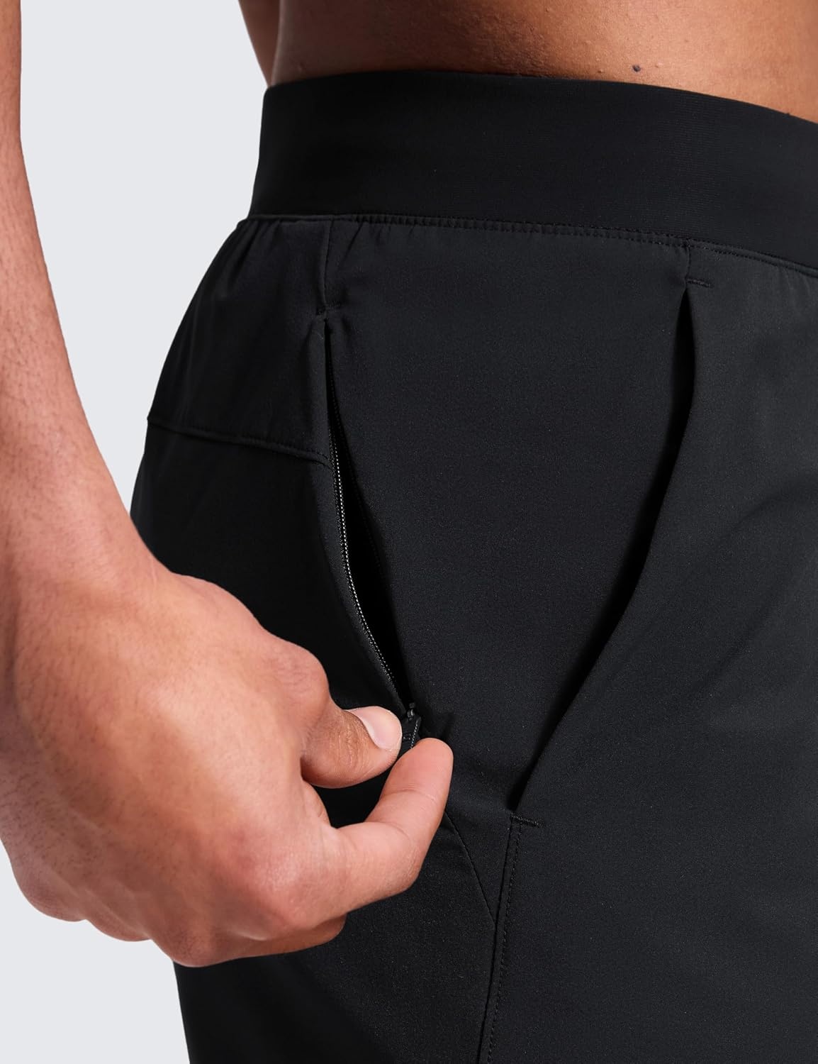 image:imageCRZ YOGA Mens Linerless Motion Shorts 7 Side Split Workout Daily Quick Dry for Gym Athletic Casual with PocketsBlack