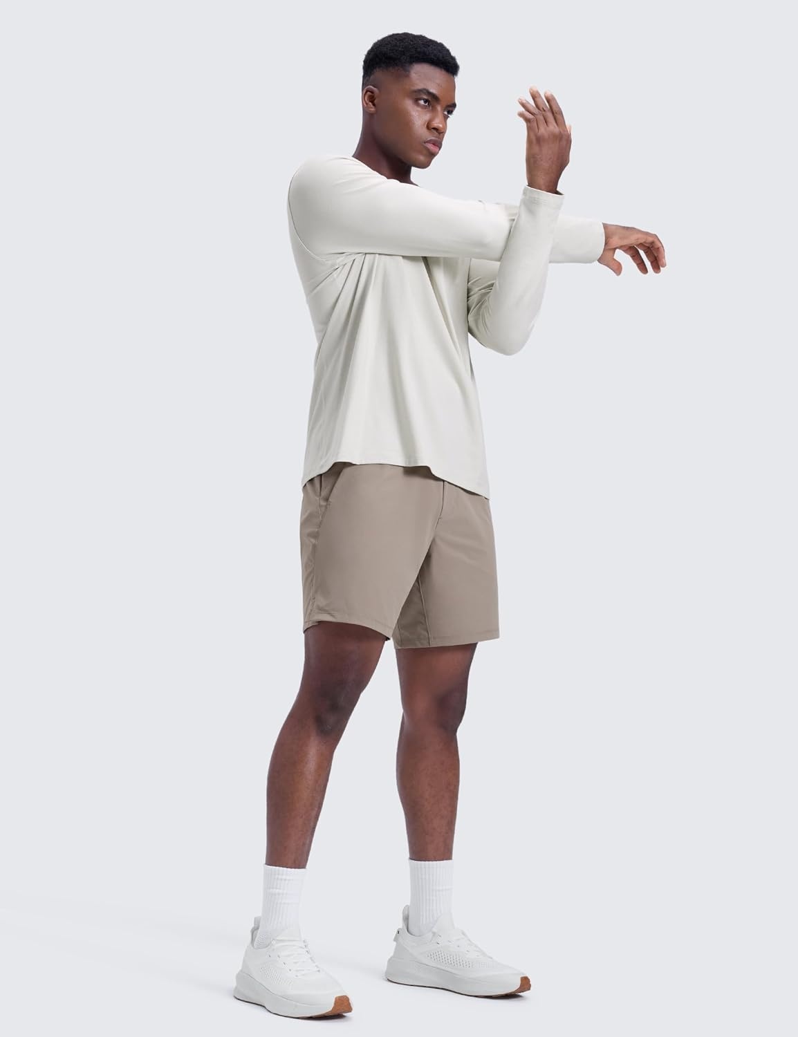 image:imageCRZ YOGA Mens Linerless Motion Shorts 7 Side Split Workout Daily Quick Dry for Gym Athletic Casual with PocketsCliff Ash