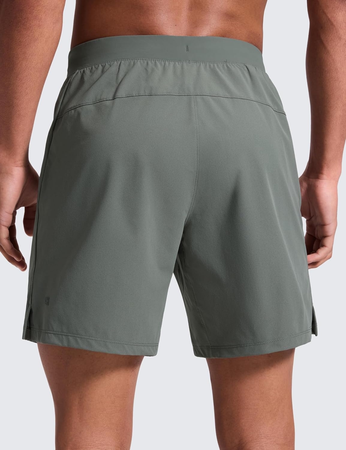 image:imageCRZ YOGA Mens Linerless Motion Shorts 7 Side Split Workout Daily Quick Dry for Gym Athletic Casual with PocketsGrey Sage