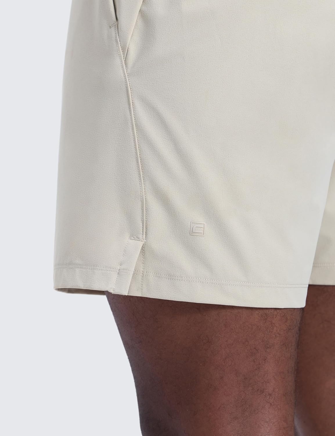 image:imageCRZ YOGA Mens Linerless Motion Shorts 7 Side Split Workout Daily Quick Dry for Gym Athletic Casual with PocketsMojave Tan