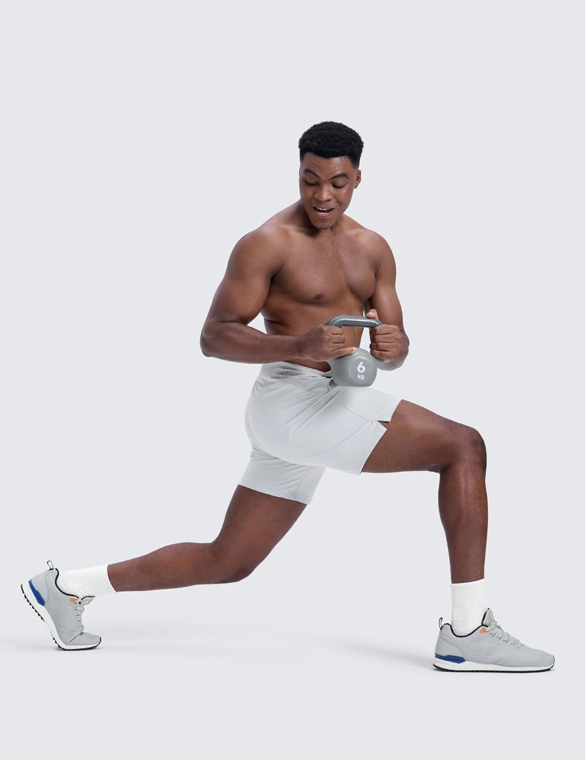 image:imageCRZ YOGA Mens Linerless Motion Shorts 7 Side Split Workout Daily Quick Dry for Gym Athletic Casual with PocketsPlatinum Grey
