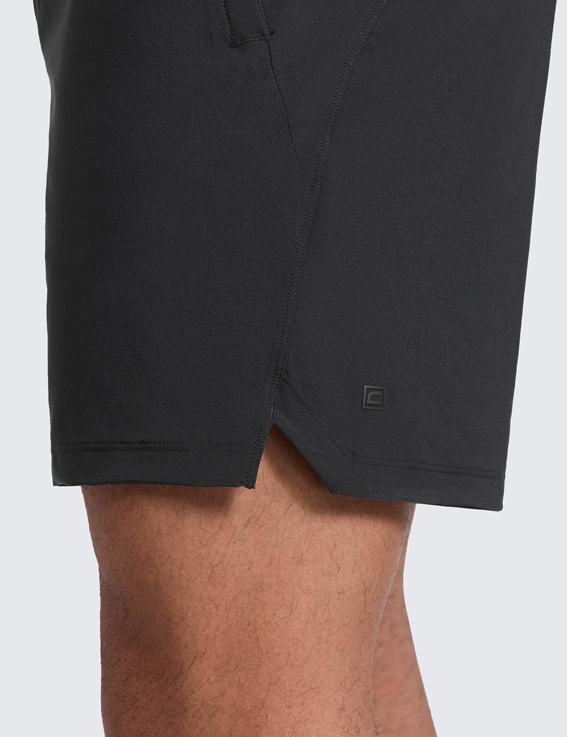 image:imageCRZ YOGA Mens Linerless Split Training Shorts 7 Lightweight Quick Dry Soft Workout Running Athletic Gym with PocketsBlack