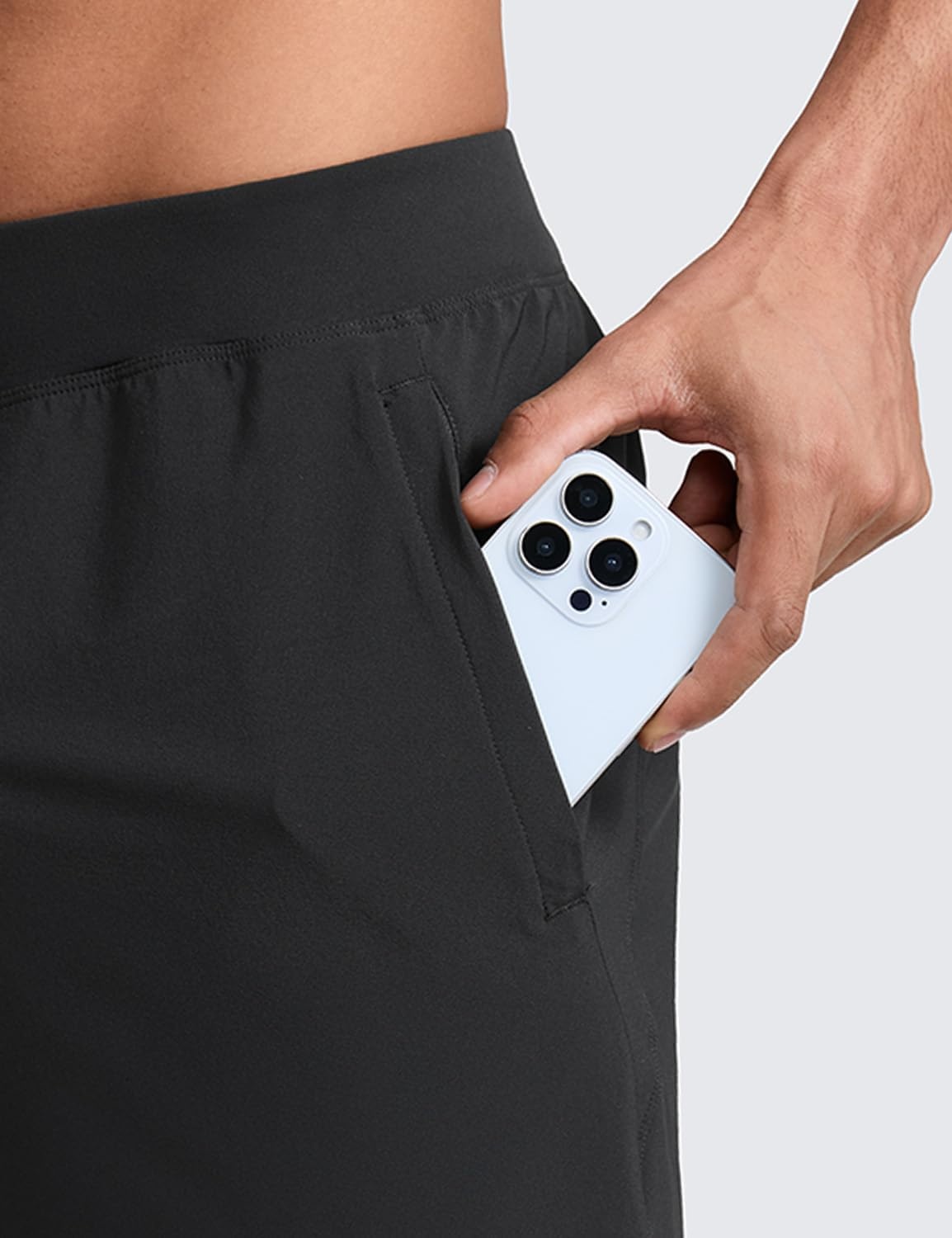 image:imageCRZ YOGA Mens Linerless Split Training Shorts 7 Lightweight Quick Dry Soft Workout Running Athletic Gym with PocketsBlack
