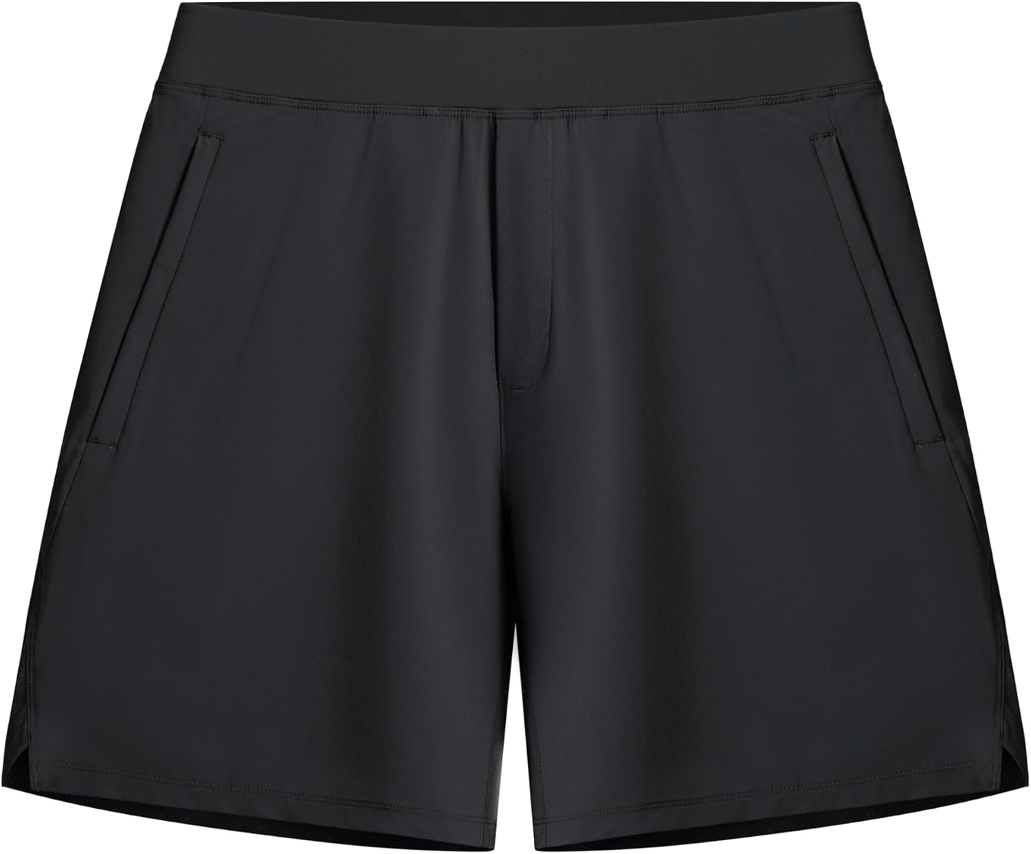 image:imageCRZ YOGA Mens Linerless Split Training Shorts 7 Lightweight Quick Dry Soft Workout Running Athletic Gym with PocketsBlack