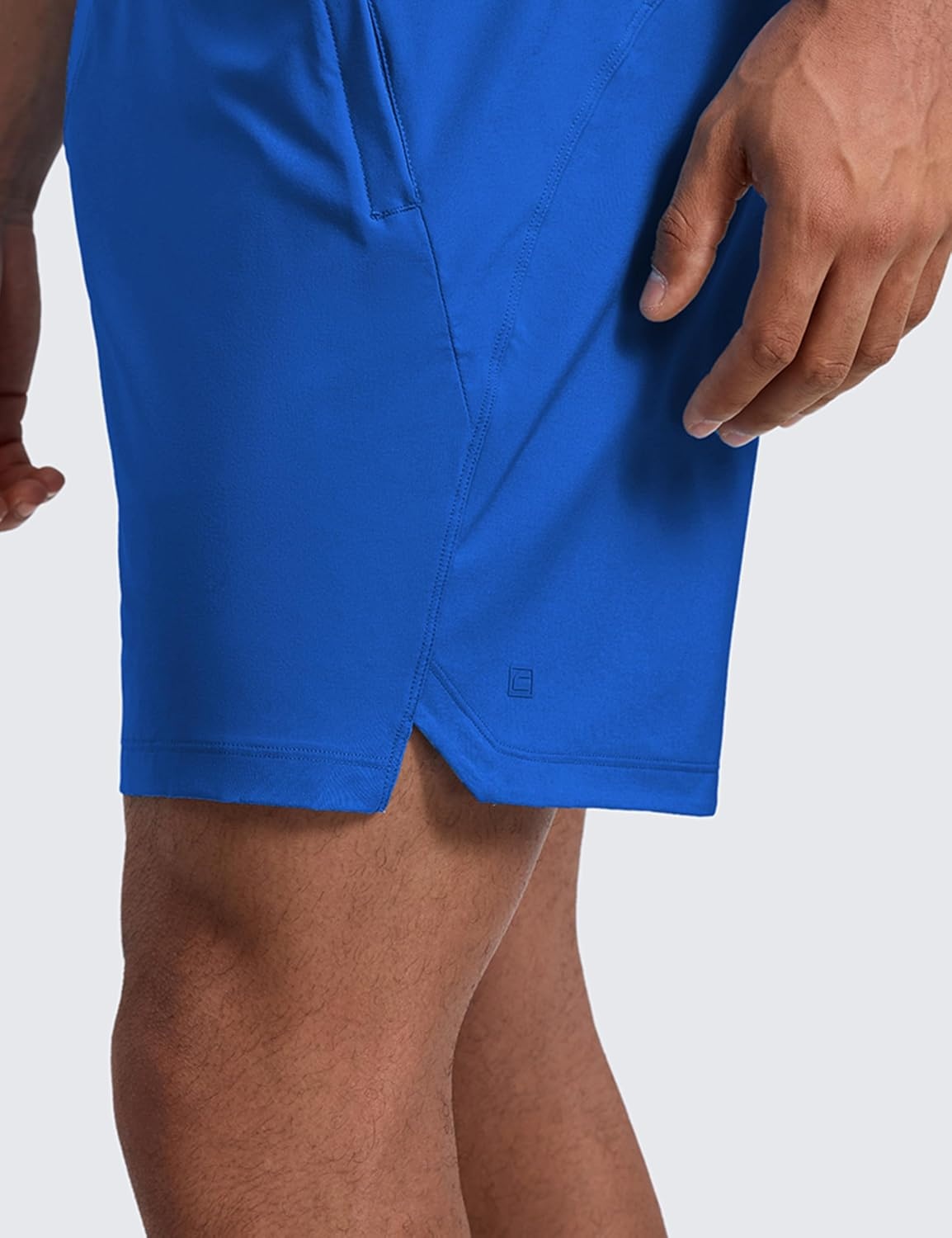 image:imageCRZ YOGA Mens Linerless Split Training Shorts 7 Lightweight Quick Dry Soft Workout Running Athletic Gym with PocketsGalactic Cobalt