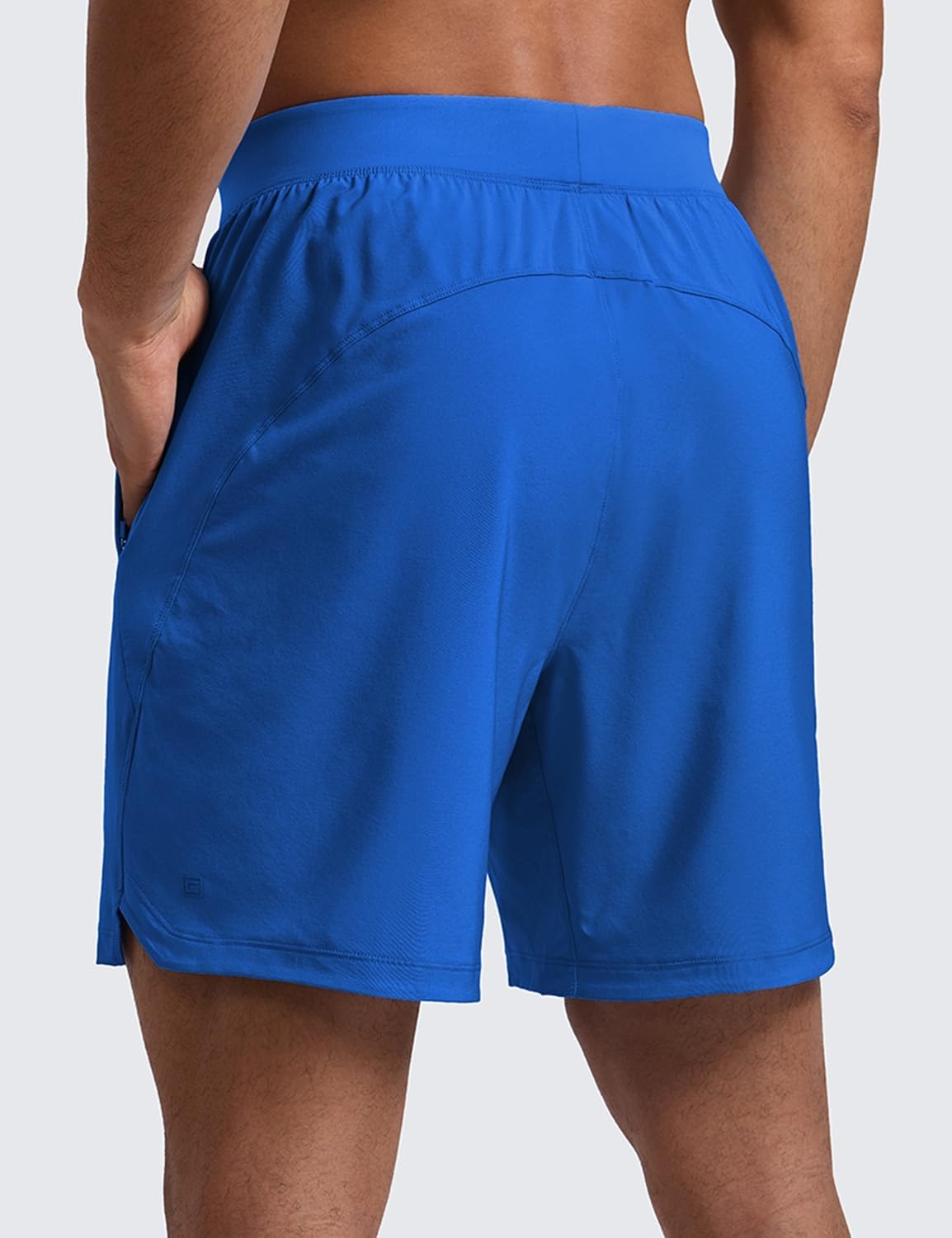 image:imageCRZ YOGA Mens Linerless Split Training Shorts 7 Lightweight Quick Dry Soft Workout Running Athletic Gym with PocketsGalactic Cobalt