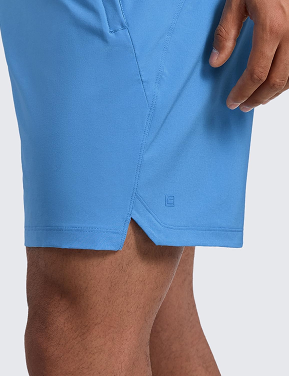 image:imageCRZ YOGA Mens Linerless Split Training Shorts 7 Lightweight Quick Dry Soft Workout Running Athletic Gym with PocketsParty Blue