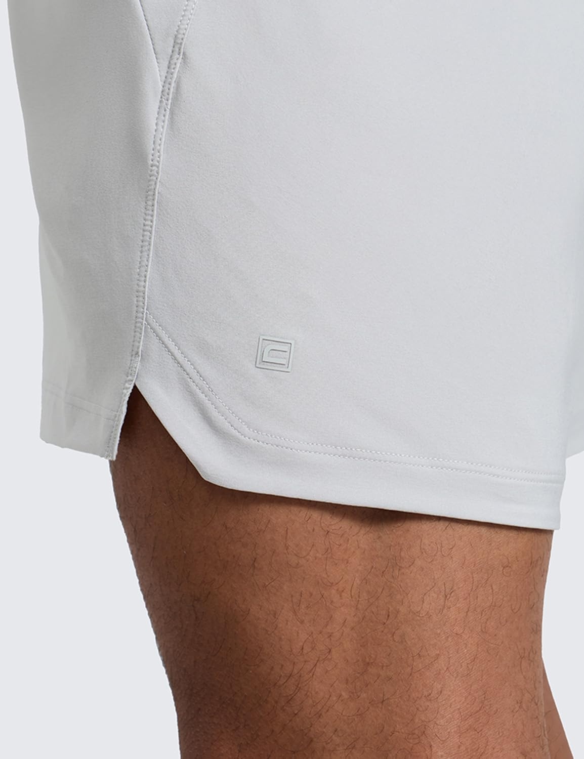 image:imageCRZ YOGA Mens Linerless Split Training Shorts 7 Lightweight Quick Dry Soft Workout Running Athletic Gym with PocketsPlatinum Grey