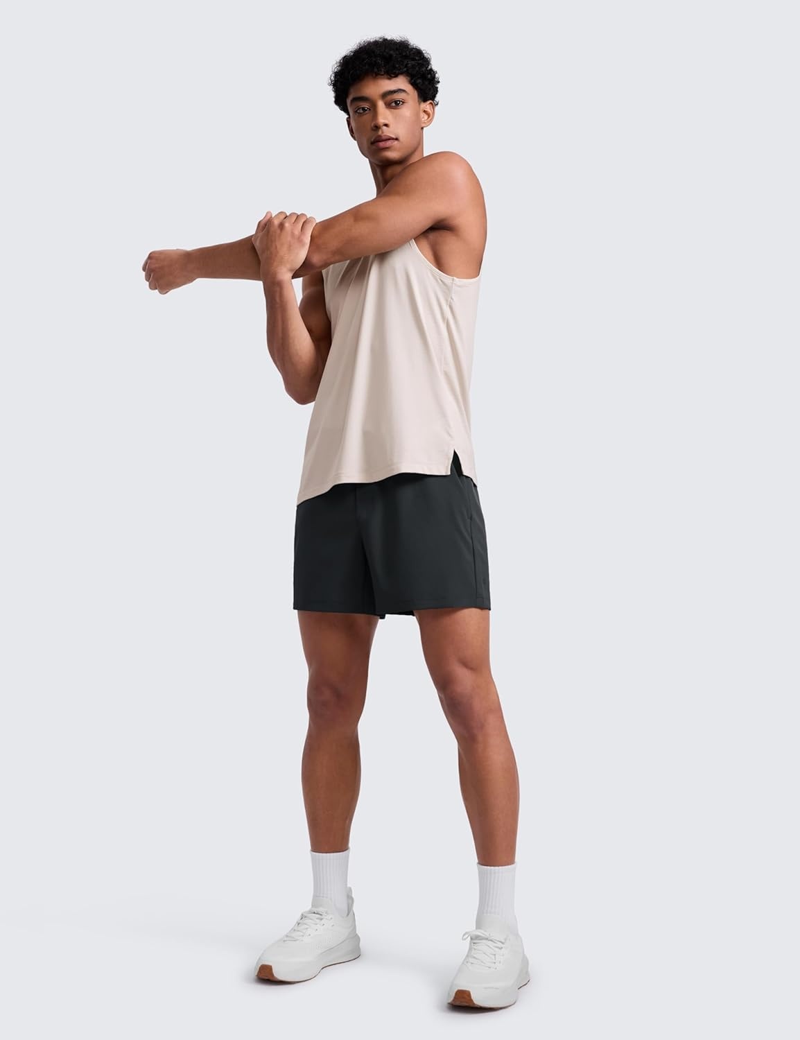image:imageCRZ YOGA Mens Linerless Workout Shorts 5 Lightweight Quick Dry for Running Sports Athletic Gym with PocketsBlack