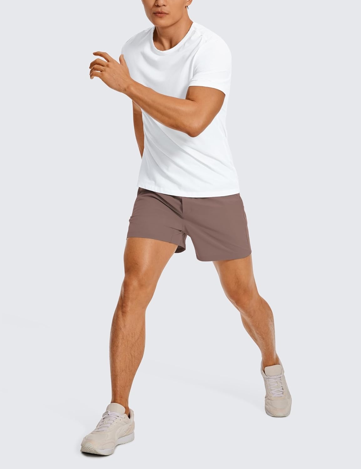 image:imageCRZ YOGA Mens Linerless Workout Shorts 5 Lightweight Quick Dry for Running Sports Athletic Gym with PocketsBrown Rock