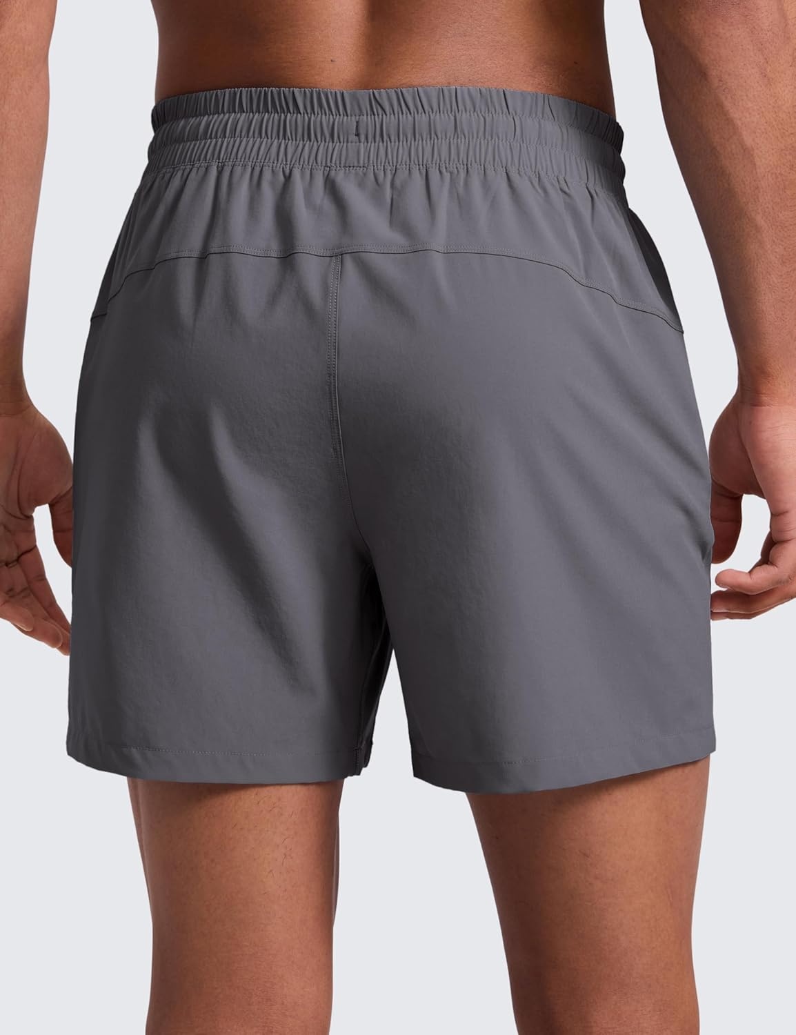 image:imageCRZ YOGA Mens Linerless Workout Shorts 5 Lightweight Quick Dry for Running Sports Athletic Gym with PocketsDark Carbon