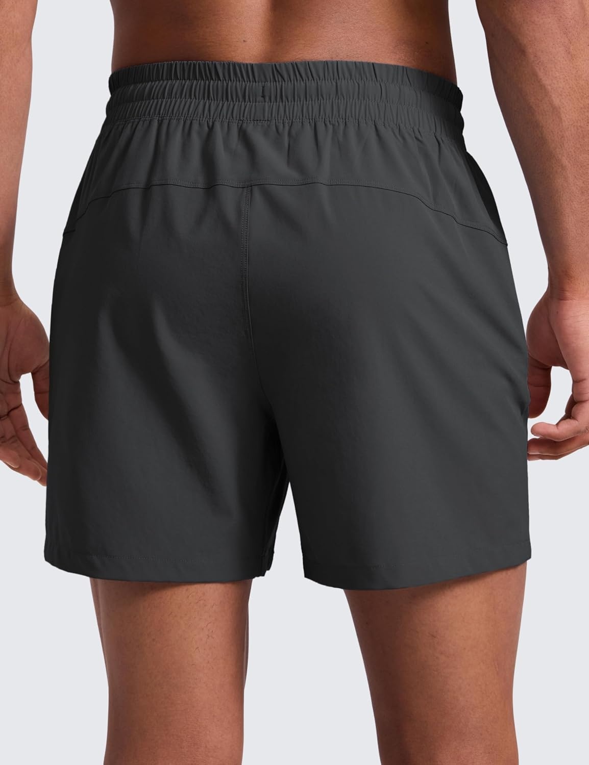 image:imageCRZ YOGA Mens Linerless Workout Shorts 5 Lightweight Quick Dry for Running Sports Athletic Gym with PocketsInk Gray