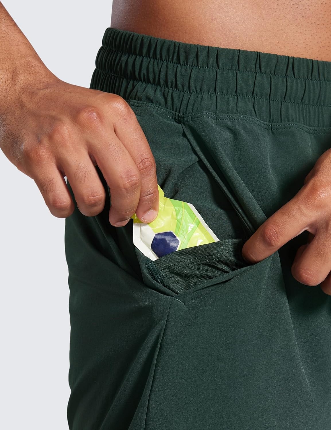 image:imageCRZ YOGA Mens Linerless Workout Shorts 5 Lightweight Quick Dry for Running Sports Athletic Gym with PocketsLegend Green