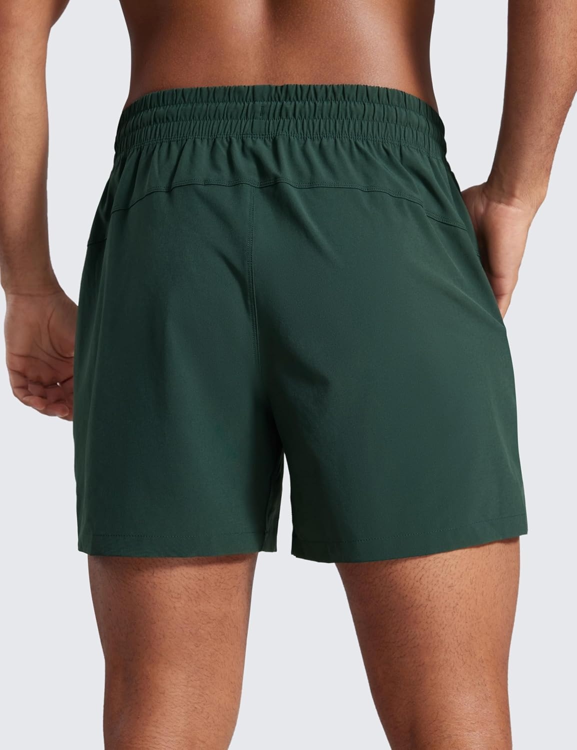 image:imageCRZ YOGA Mens Linerless Workout Shorts 5 Lightweight Quick Dry for Running Sports Athletic Gym with PocketsLegend Green