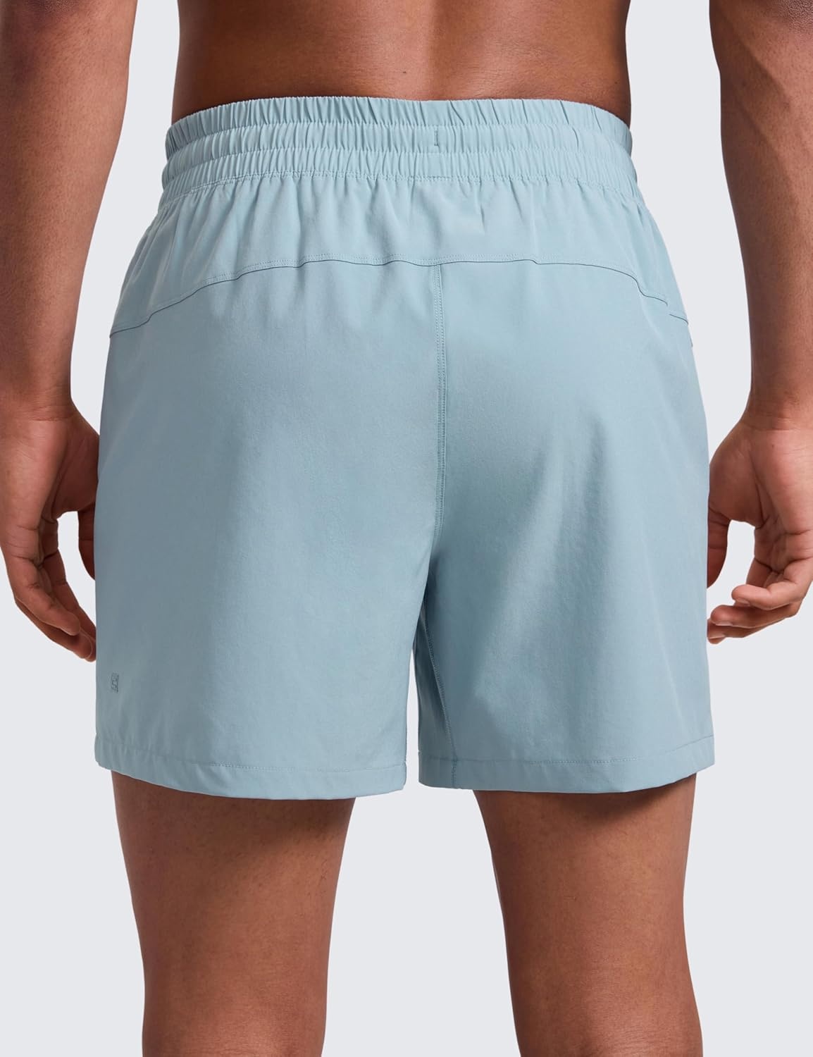 image:imageCRZ YOGA Mens Linerless Workout Shorts 5 Lightweight Quick Dry for Running Sports Athletic Gym with PocketsLight Grayish Blue