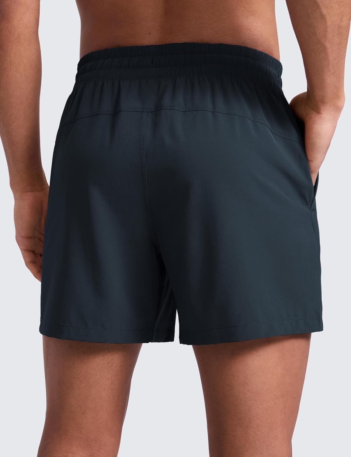 image:imageCRZ YOGA Mens Linerless Workout Shorts 5 Lightweight Quick Dry for Running Sports Athletic Gym with PocketsTrue Navy