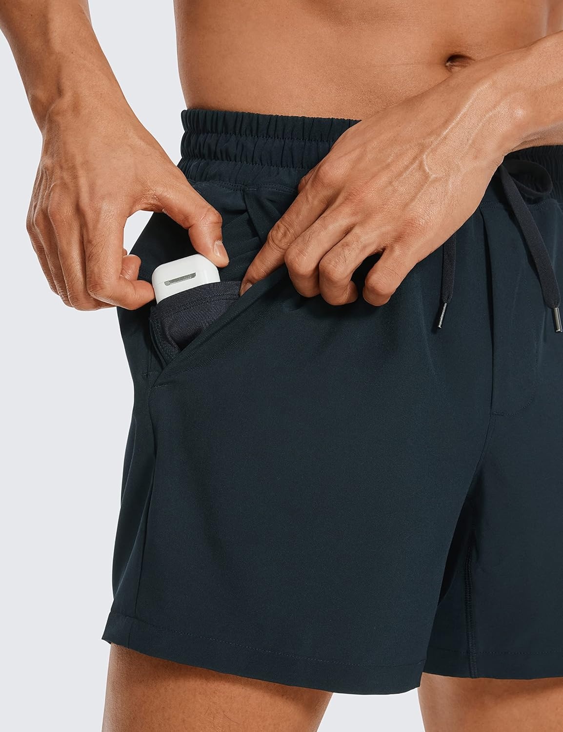 image:imageCRZ YOGA Mens Linerless Workout Shorts 5 Lightweight Quick Dry for Running Sports Athletic Gym with PocketsTrue Navy