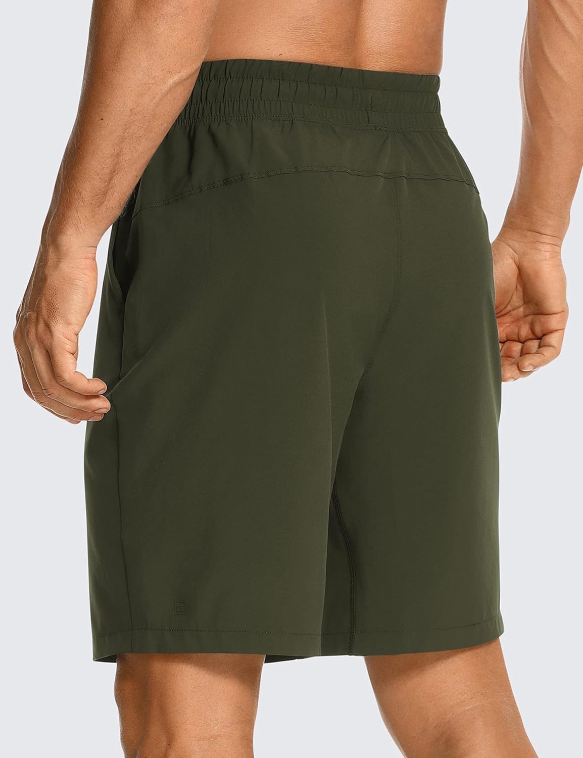 image:imageCRZ YOGA Mens Linerless Workout Shorts 7 Quick Dry for Running Sports Athletic Gym with PocketsDark Olive