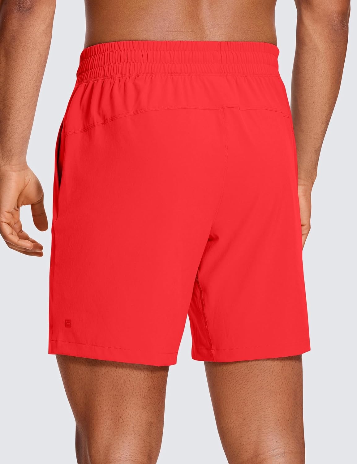 image:imageCRZ YOGA Mens Linerless Workout Shorts 7 Quick Dry for Running Sports Athletic Gym with PocketsDeep Red